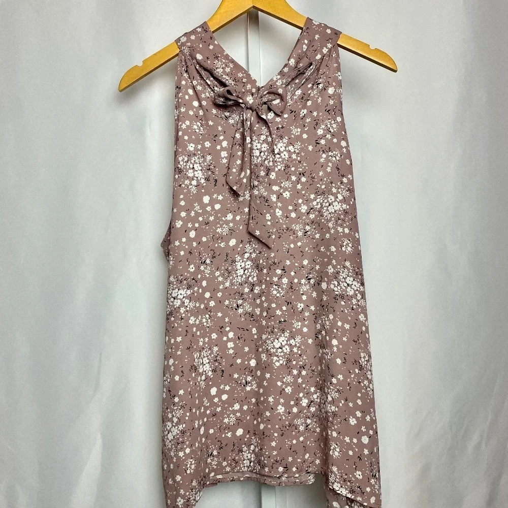Tamara H Womenʻs Mauve Floral Print Sleeveless Blouse
